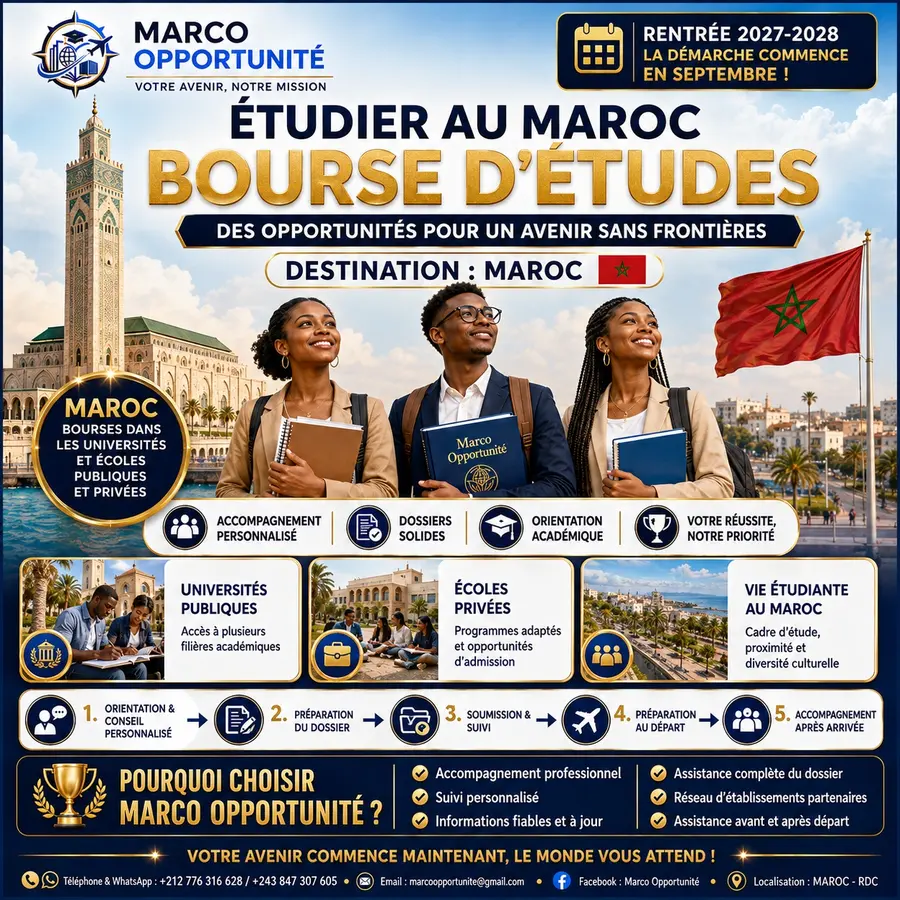 Affiche Marco Opportunité pour étudier au Maroc