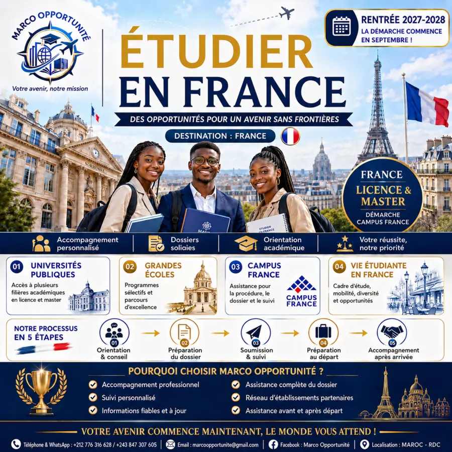 Affiche Marco Opportunité pour étudier en France