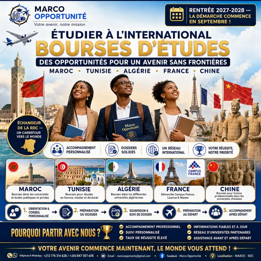 Affiche générale Marco Opportunité sur les études à l’international